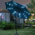 Jardin 9 &#39;Solaire 24 LED LED Éclairé 8 côtes Roubs Patio Umbrella for Outdoor